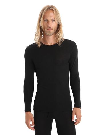 Base Layers Icebreaker Merino 175 Everyday Long Sleeve Crewe Thermal Top Męskie Czarne | PL 1571TCEV